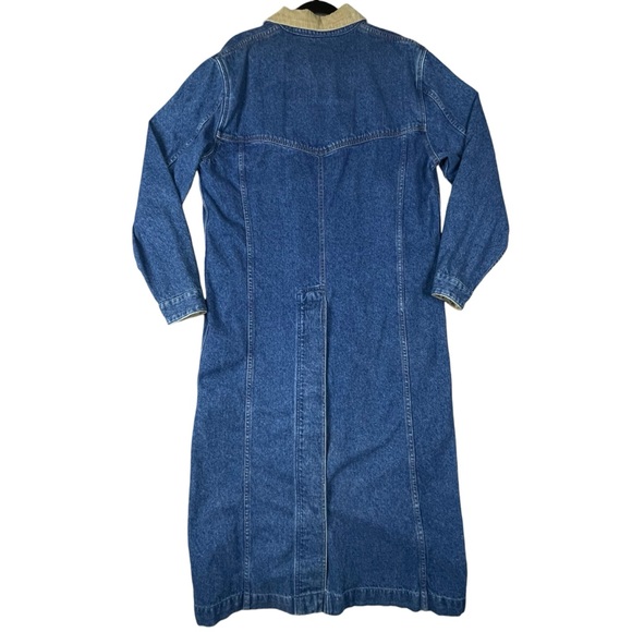 Levi's Vintage Classic Cowboy Denim/Corduroy Collar Trench Coat Duster 80s 90s M - Picture 3 of 16